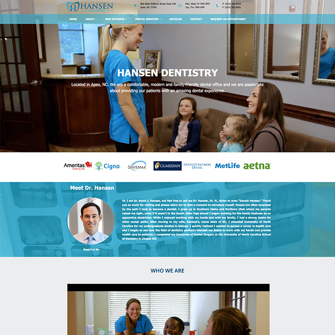 Hansen Dentistry website