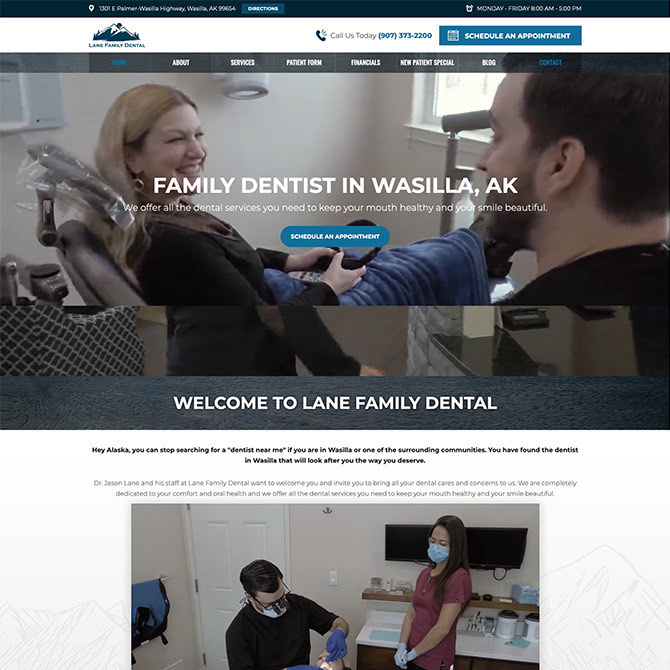 Lane Family Dental website