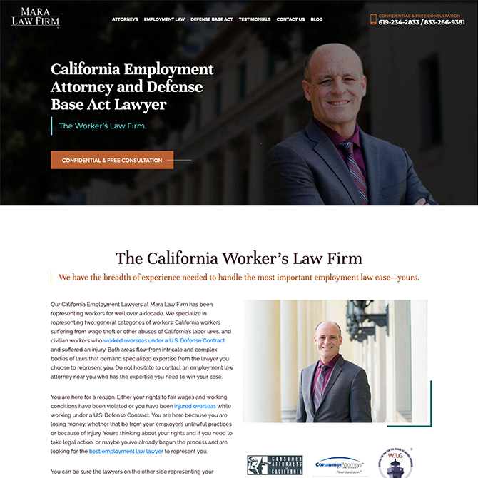 Mara Law Firm website
