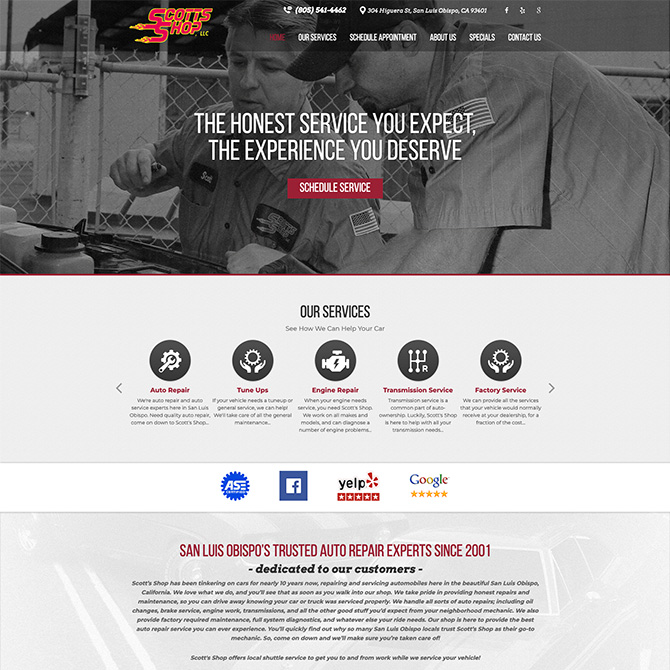 Scotts Shop website