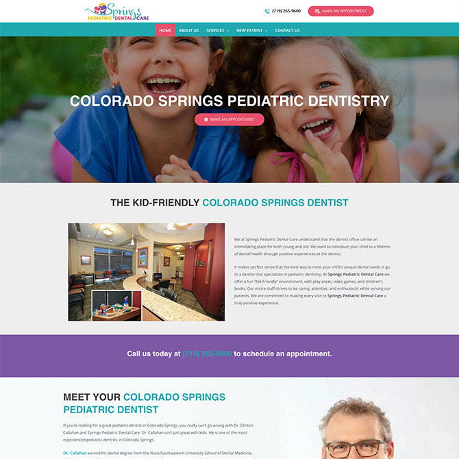 Springs Pediatric Dentist website