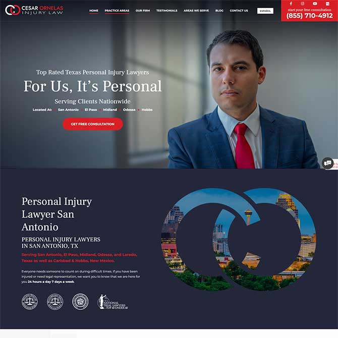 Cesar Ornelas Injury Law website