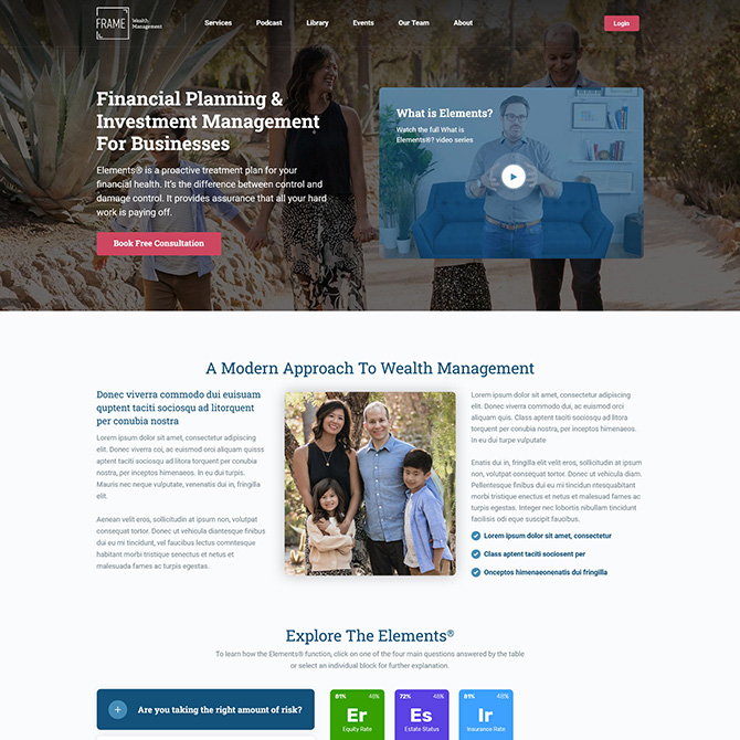 Frame Wealth Management website