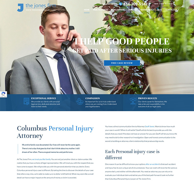 The Jones Firm website