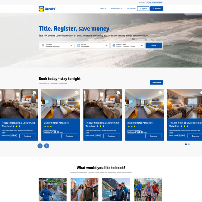 Lidl Breaks website