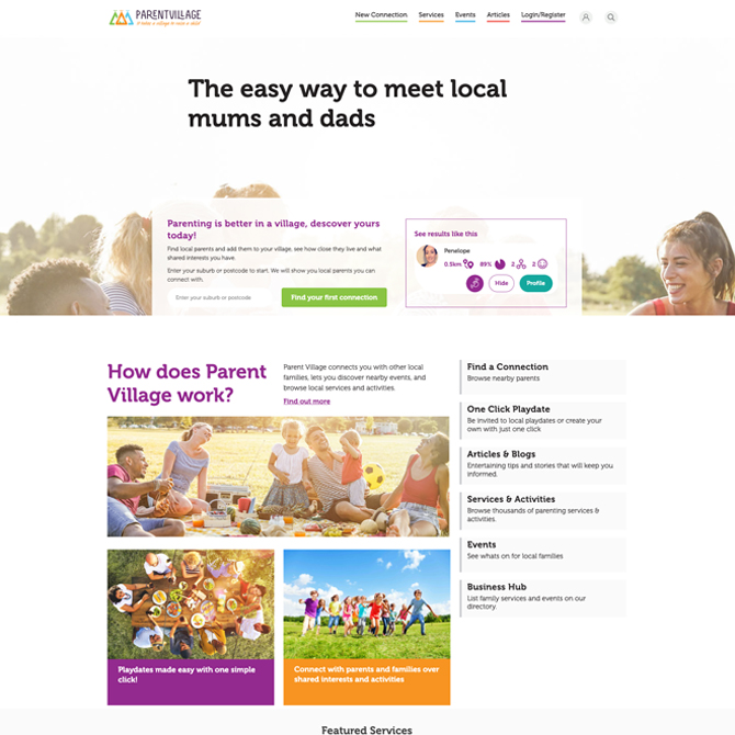 Parent Village website