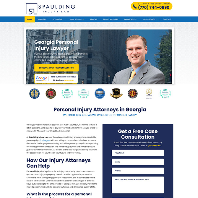 Spaulding Injury Law website