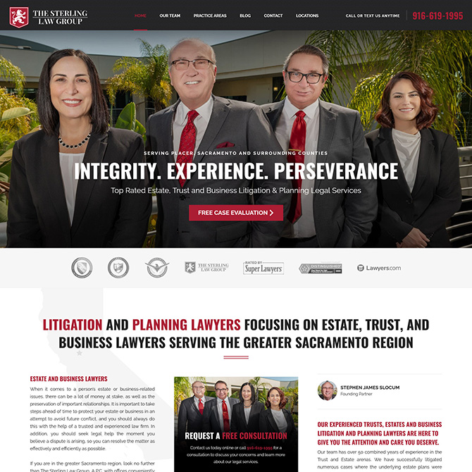The Sterling Law Group website