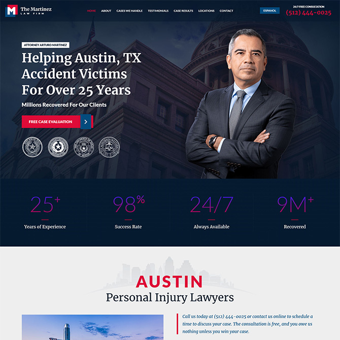 The Martinez Law Firm website